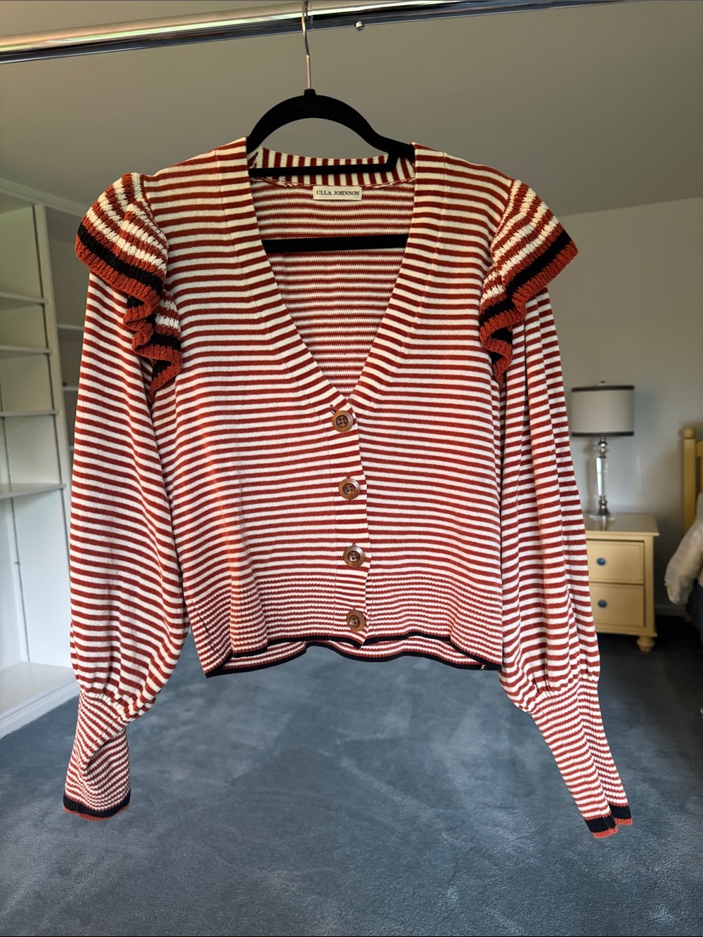Ulla Johnson Rooney Cardigan in Umber Stripe